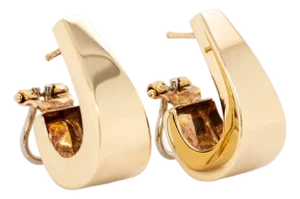 7.37g 14k Solid Gold Estate Hoop Earrings | Vintage Luxury Hoops, Pair