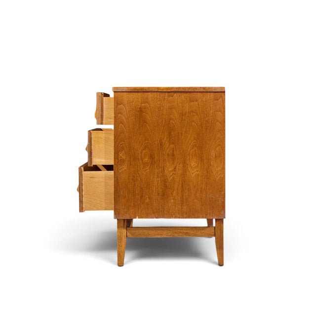 Mid 20th Century Broyhill Brasilia Mid Century Walnut and Brass 6 Drawer Dresser For Sale - Image 5 of 9