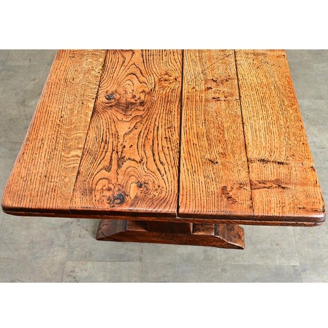 Wood French 18th Century Solid Elm Tavern Table For Sale - Image 7 of 14