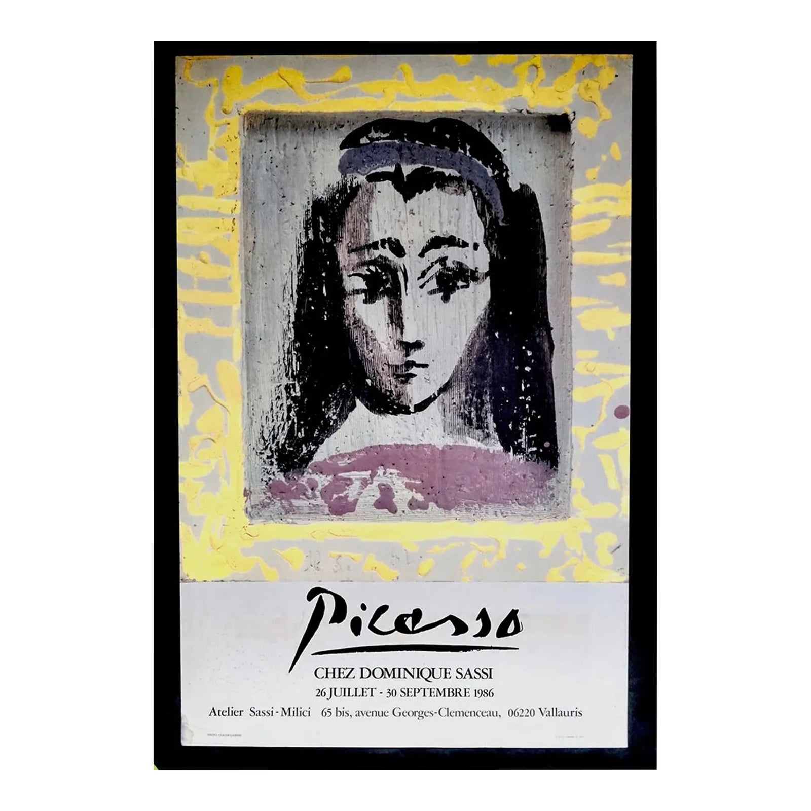 額装済/Chez Dominique Sassi/パブロ ピカソ/アートポスター Picasso, Pablo Chez Dominique Sassi, Exhibition Poster 1986