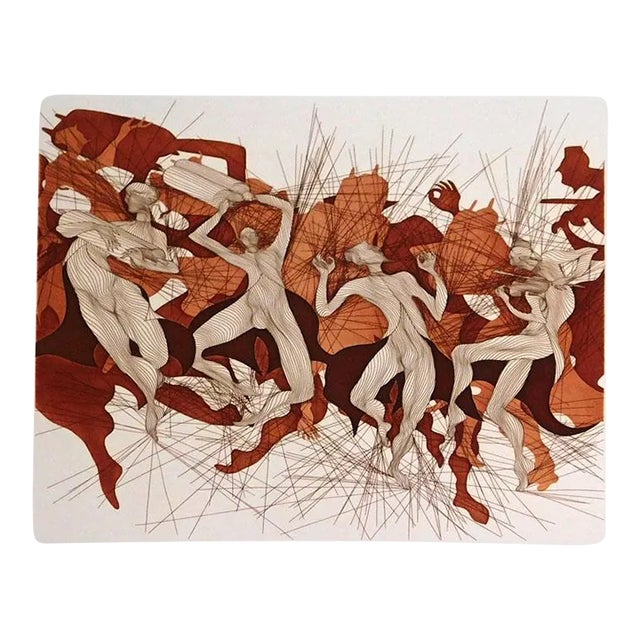 Guillaume Azoulay La Joie De La Thora Signed Original Intaglio Etching Unframed For Sale