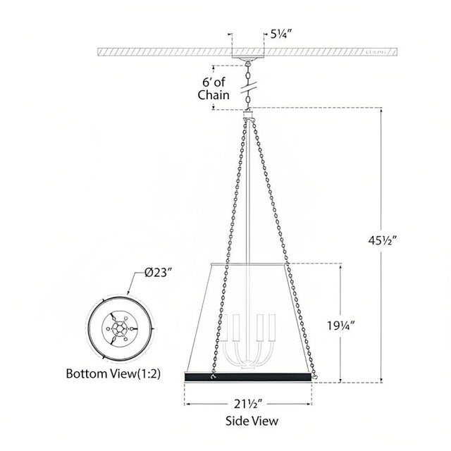 Traditional Marie Flanigan for Visual Comfort Signature Reese 23" Pendant in Bronze with Clear Restoration Glass For Sale - Image 3 of 3