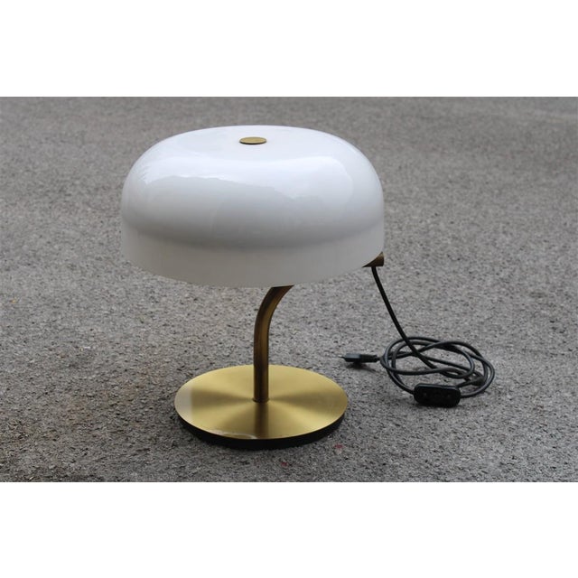 Brass and Acrylic Glass Table Lamp from Valenti Luce, 1970s For Sale - Image 9 of 9