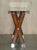 Chrome Tipped X Framed Console Table in Beech and Glass For Sale - Image 10 of 15