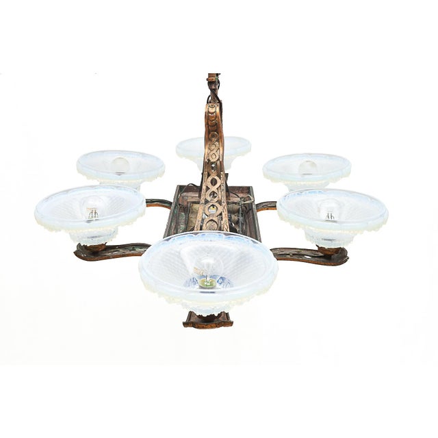 Vintage Art Deco Hanging Light, 1930s For Sale - Image 9 of 10