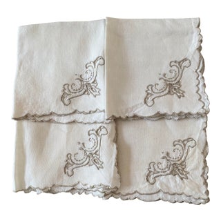 French Linen Napkins 4 For Sale