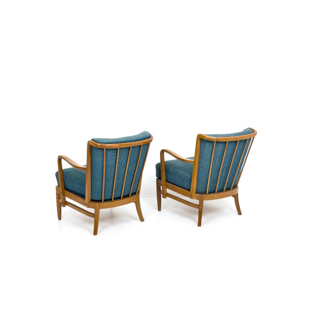 Lounge Chairs in Elm by Otto Schulz for Boet, Sweden, 1930s, Set of 2 For Sale - Image 3 of 10