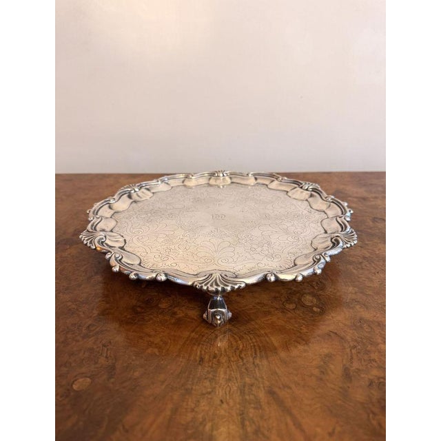 Antique Victorian Silver-Plated Tray, 1860 For Sale - Image 6 of 6