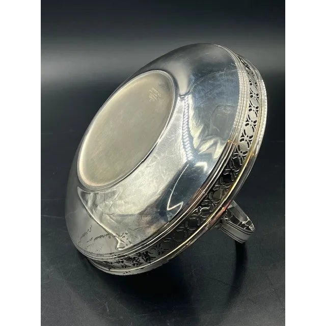 Metal Tiffany & Co. Mid 20th Century Sterling Silver Brides Basket With Handle For Sale - Image 7 of 12