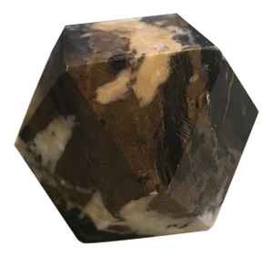 Vintage Black and Tan Geometric Granite Paperweight
