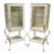 Antique Art Deco Cabriole Leg Steel Metal Medical Dental Pharmacy Cabinet - Pair For Sale