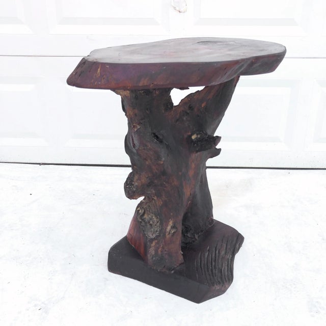 Vintage Tree Slab Side Table or Pedestal For Sale - Image 13 of 13