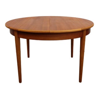 Vintage Mid Century Modern Teak Extendable Dining Table For Sale