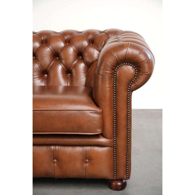 English Two-Seater Sofa in Cowhide Leather For Sale - Image 9 of 13