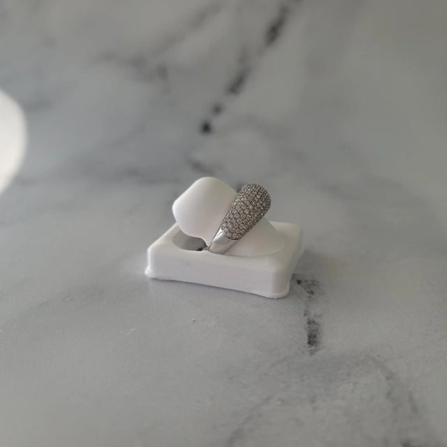 2 Carat Diamond Pave Wedding Band 18k White Gold, Size 9 For Sale - Image 4 of 5