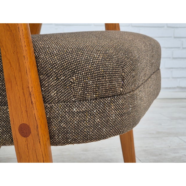 Danish Armchair in Wool-Cotton Fabric & Teak Wood, 1960s For Sale - Image 6 of 18