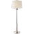 AERIN for Visual Comfort Signature Beaumont Floor Lamp in Burnished Silver Leaf with Linen Shade For Sale