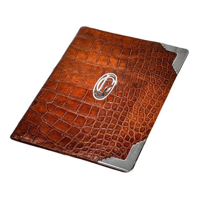 Rare Asprey Antique English Leather Sterling Silver Desk Folder Document Holder Luxury For Sale