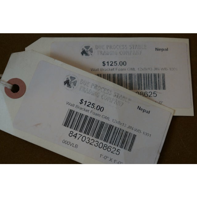 Plastic 2 Italian Baroque Style Gold Scalloped Demilune Corbel Wall Shelf Sconces 13" For Sale - Image 7 of 11