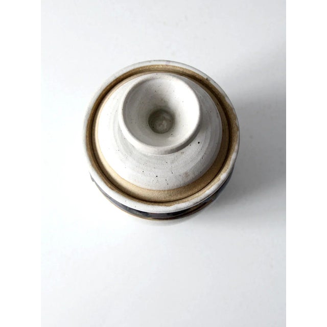 1990s Vintage Studio Pottery Jar For Sale - Image 5 of 11