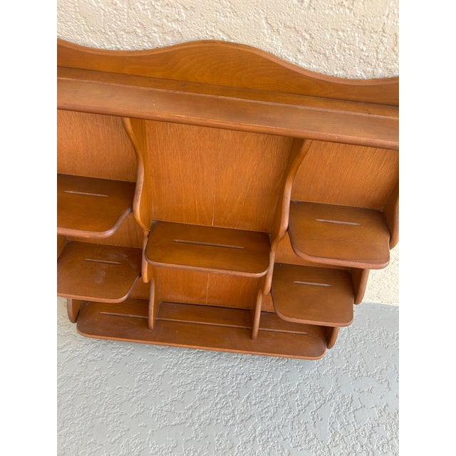 Vintage Shelf unit wall hung for your collection. Perfect mid century look solid wood with dish slots