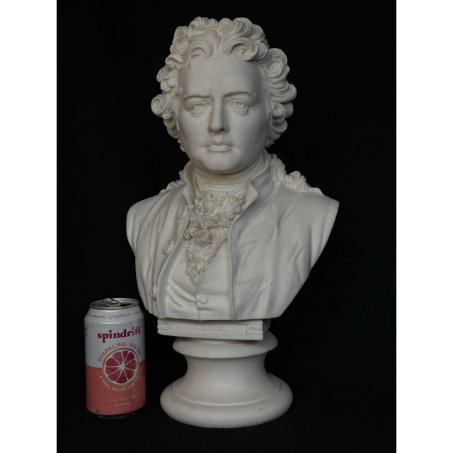 Here is a rare large sized parian portrait bust of Germany’s most important poet , author , playwright , scientist,...