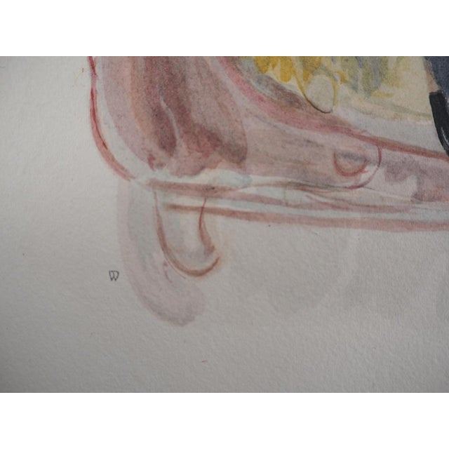 Berthe MORISOT (after) Young woman on a sofa Lithograph enhanced with stencil Signed in the plate on the lower left with...