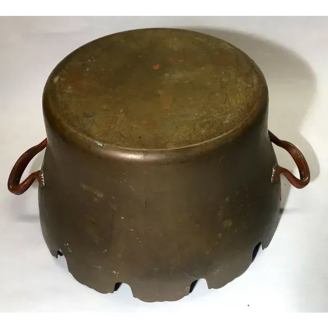 Copper Antique 19th Century French Brass & Copper Round Planter For Sale - Image 8 of 10