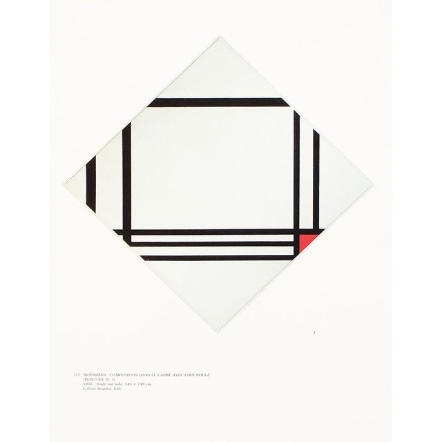 1991 After Piet Mondrian "Composition in Square With Red Corner", Full-Color Parisian Print For Sale