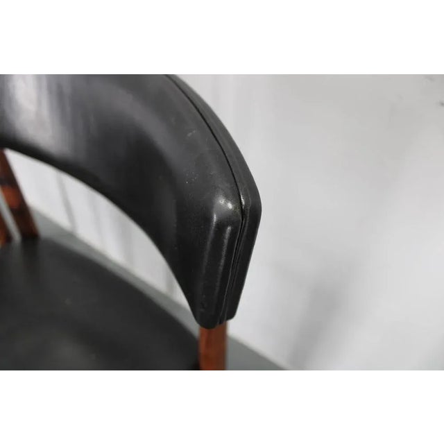 Wood and Black Leatherette Dining Chairs, Denmark, 1960s, Set of 6 For Sale - Image 16 of 18