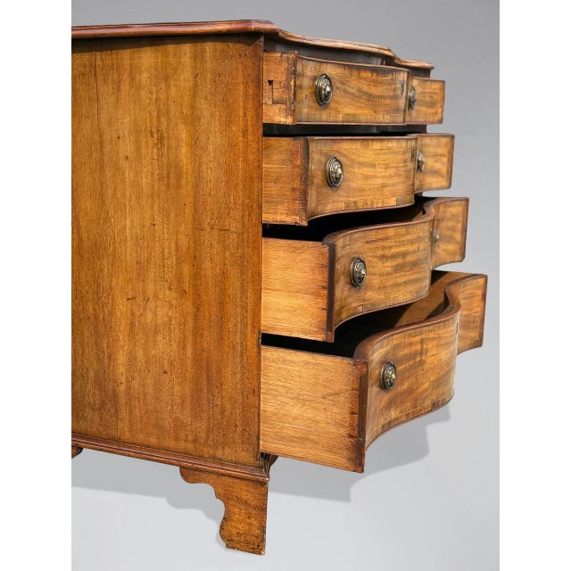 Wood Antique George III Serpentine Chest of Drawers, 1790 For Sale - Image 7 of 13