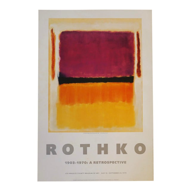 Vintage Mark Rothko 1979 Abstract Lithographic Print Lacma Retrospective Poster For Sale