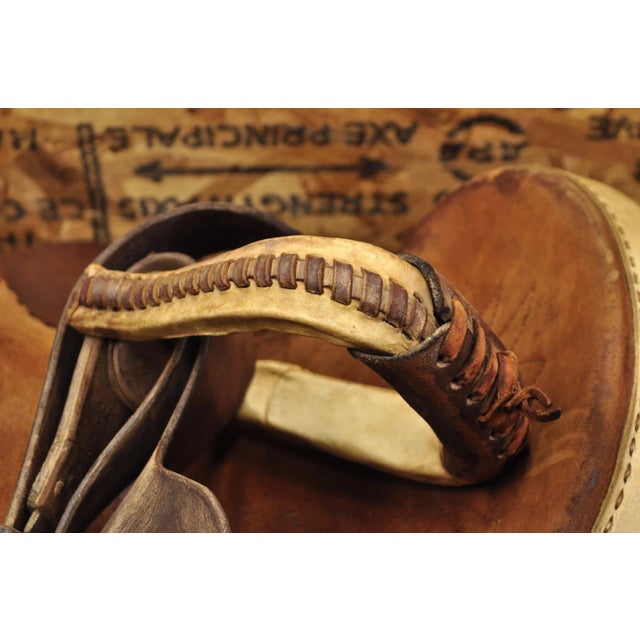 Vintage Circle Y Brand Brown Leather & Suede 14 Inch Barrel Horse Western Saddle For Sale - Image 11 of 18