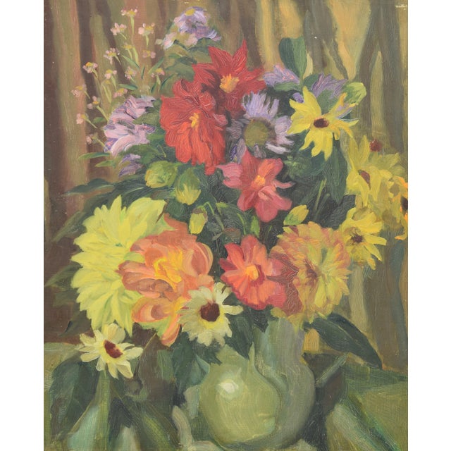 Kurt Lauber, Still Life with Summer Flowers, 1945, Oil on Cardboard, Framed For Sale - Image 14 of 14
