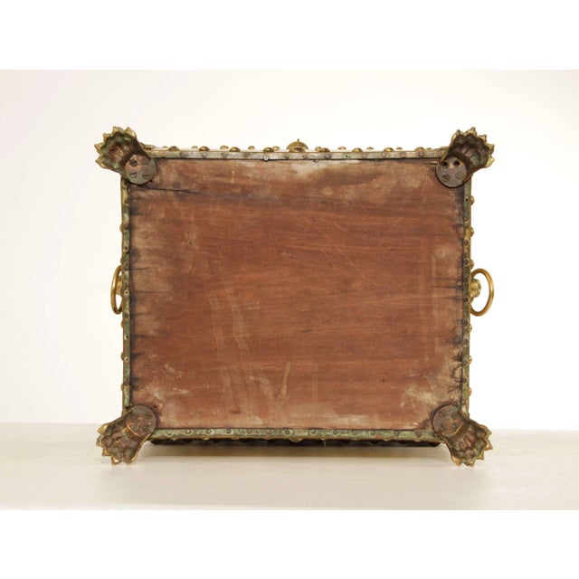 Antique Victorian Brass Fireplace Coal Bin For Sale - Image 12 of 13