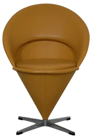 Cone Chair in Yellow Leather from Verner Panton, 1990s