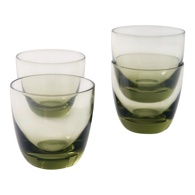 Italian Rosemary Home Olive Green Tumbler - Set of Four For Sale