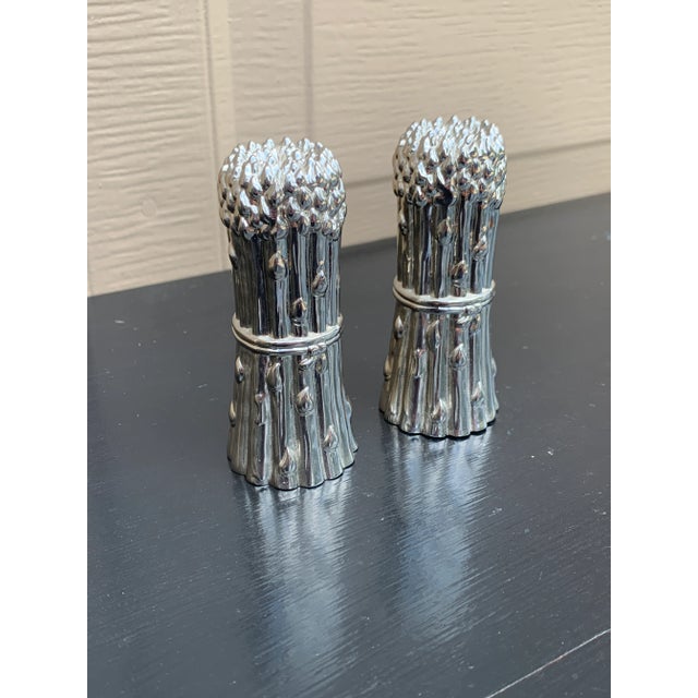 Godinger Godinger Silver Plate Asparagus Salt and Pepper Shakers, Pair For Sale - Image 4 of 8