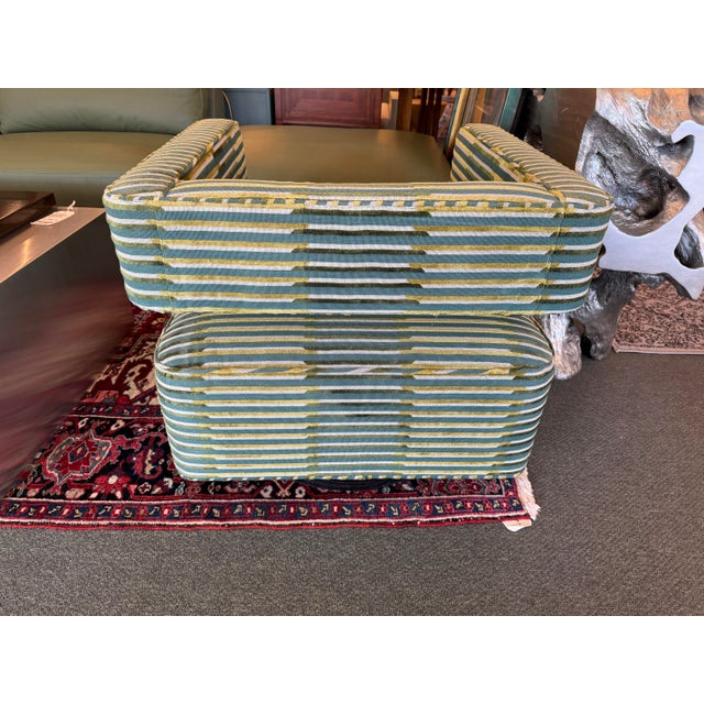 Restoration Hardware Drew Swivel Chair, Custom For Sale - Image 13 of 17