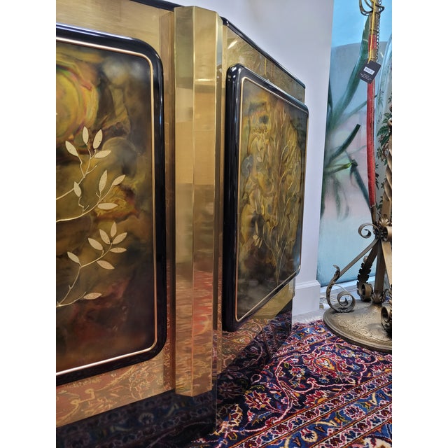 Wood Bernhard Rohne for Mastercraft "Tree of Life" Credenza Console, Circa 1980s For Sale - Image 7 of 10