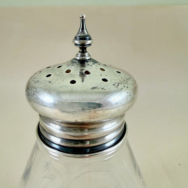 Art Deco Era Whiting & Company Sterling Silver & Etched Glass Sugar Castor For Sale - Image 10 of 12