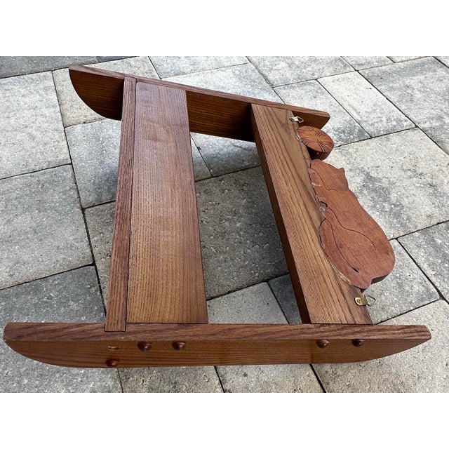 Vintage Late 20th Century Solid Oak Cat Wall Shelf For Sale In Orlando - Image 6 of 9