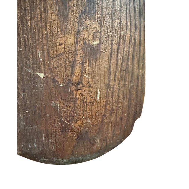 Antique Early 20th Century Hand Painted Monogrammed Wooden Canoe Paddle / Boat Oar With Olive Green, White & Black Striping, Circa 1920 For Sale - Image 10 of 11
