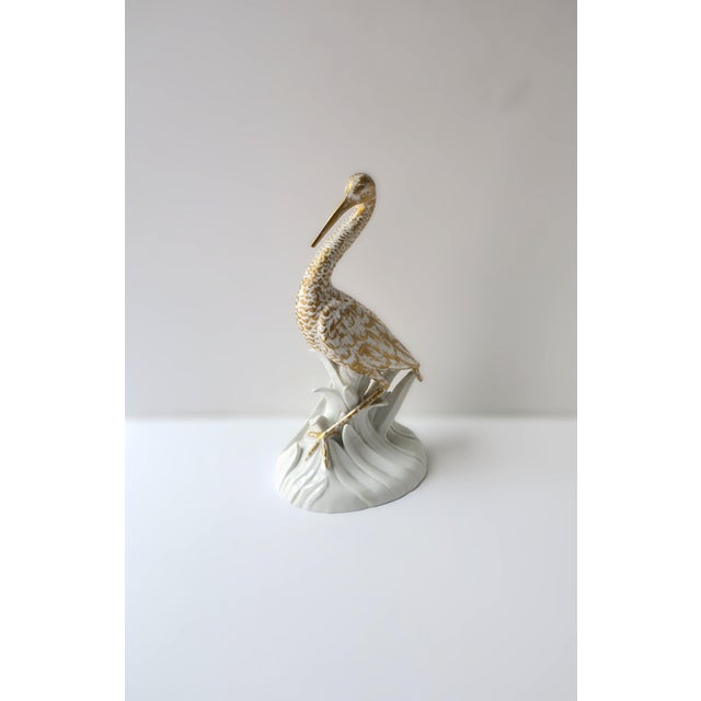 Porcelain Heron Bird Sculpture Decorative Object For Sale - Image 4 of 10