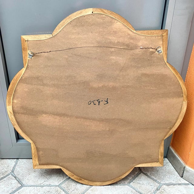 Metal Hollywood Regency Style Wall Mounted Makeup Mirror, Italy, 1970s For Sale - Image 7 of 8