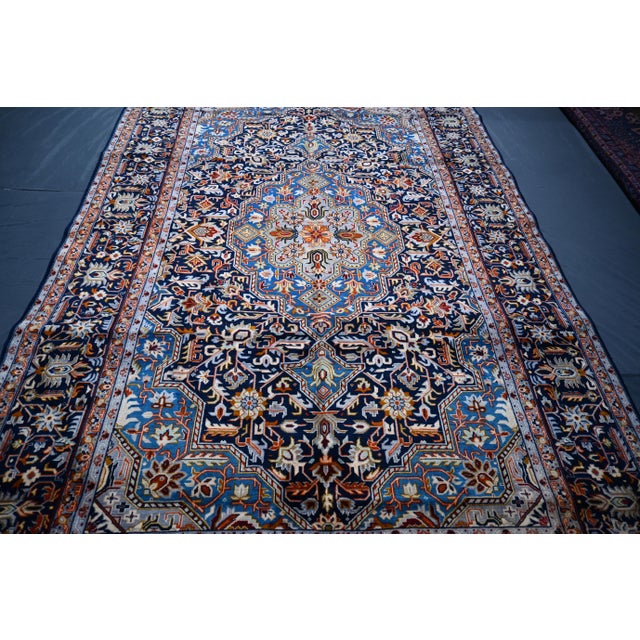 1980s Persian Isfahan Fine Area Rug 8'6 X 11'3 Ft For Sale - Image 4 of 6