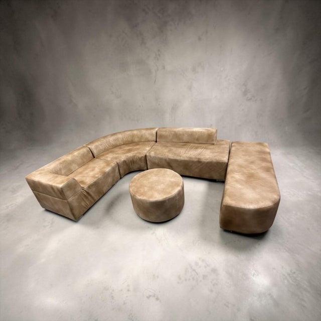 Loom Sculptural Modula Leather Sectional With Ottoman Special Edition For Sale - Image 11 of 11