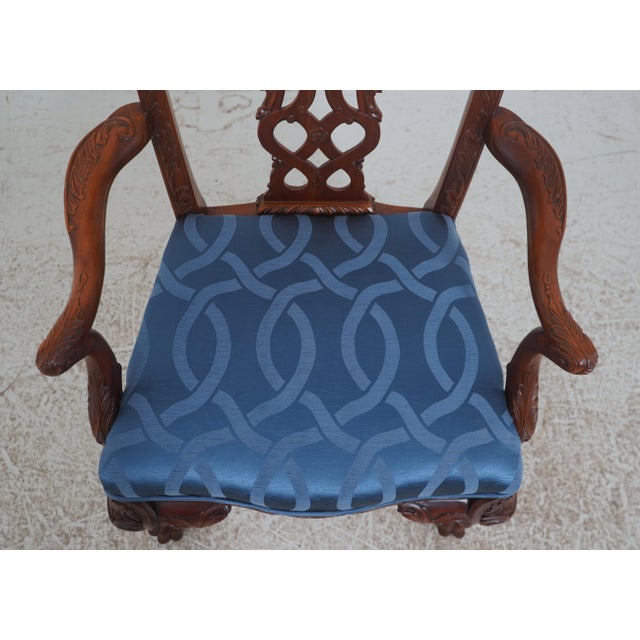 Brown Set of 8 Maitland Smith Mahogany Dining Chairs For Sale - Image 8 of 18