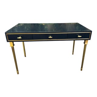 Maison Jansen Style Black Lacquered Desk For Sale