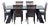 Modern 7-Piece Dark Wood Dining Set With Geometric Table and Chairs For Sale